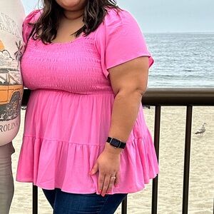 Torrid Pink Babydoll Top